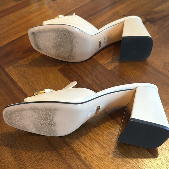 Gucci Off-white Horsebit Heeled Sandals In Mystic White size 39.5 - Picture 5 of 7